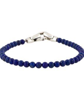 DAVID YURMAN STERLING SILVER 925 LAPIS LAZULI SPIRITUAL BEADS BRACELET